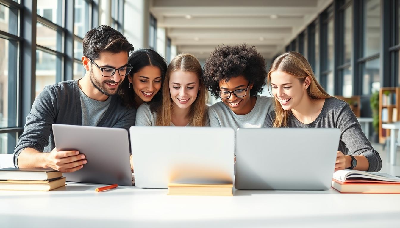 Students working in research laboratory